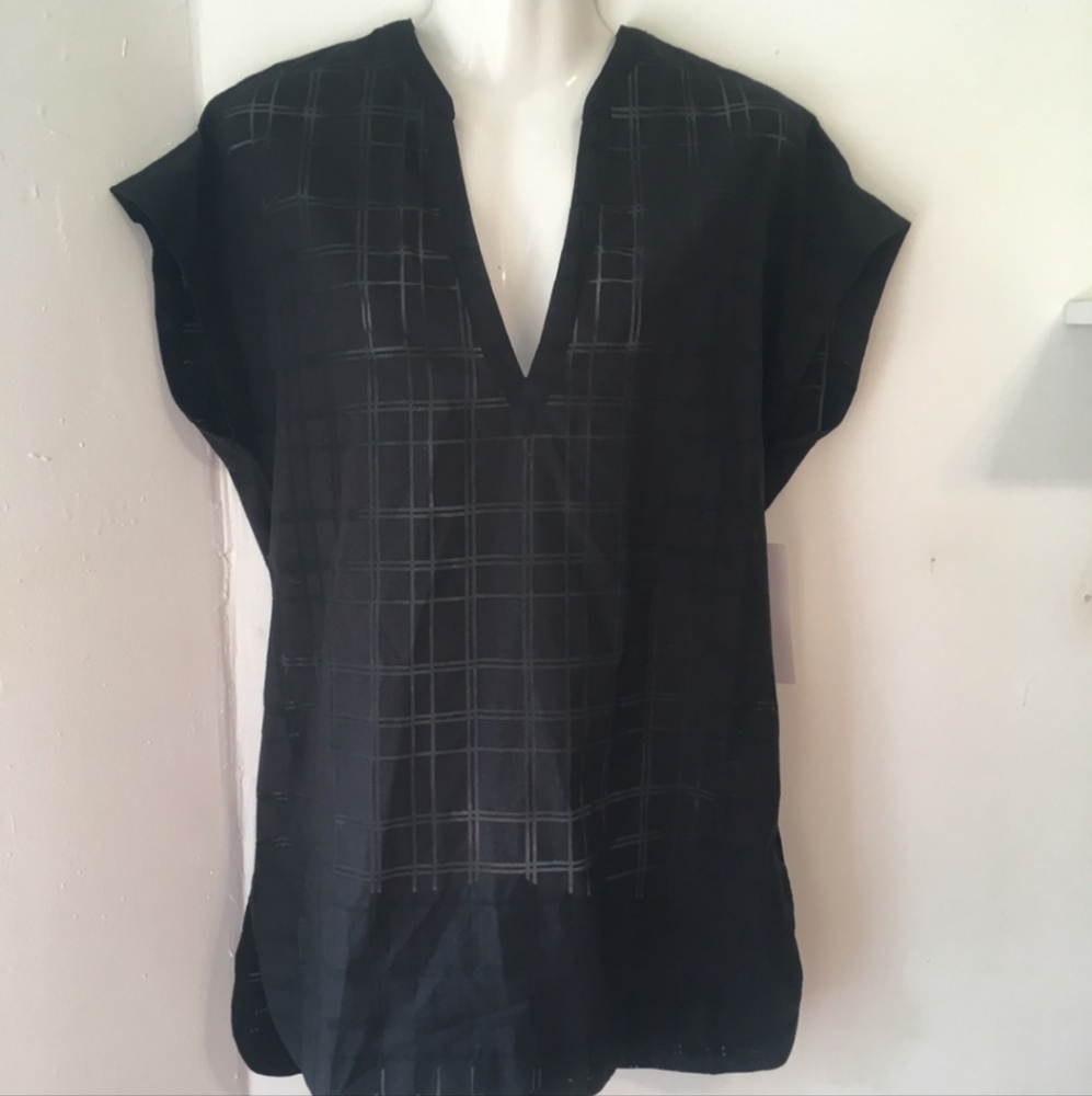 Athleta | Black V-Neck Cap SleeveTunic Swim Cover up XXS NWOT